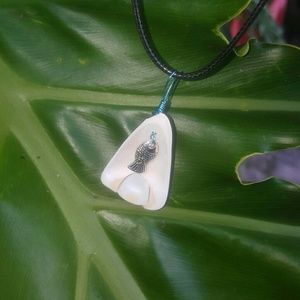 * Natural shell necklace with fish charm